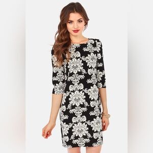 Anthropologie Everly damask sheath dress
